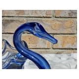 Glass Blown Blue Swan