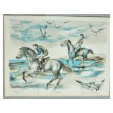 Vintage Signed Enrico Molino Lithograph "Gallop"