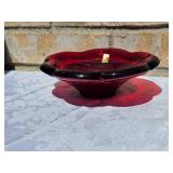 Beautiful Swedish Glass Ruby Dish RYD