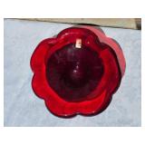 Beautiful Swedish Glass Ruby Dish RYD