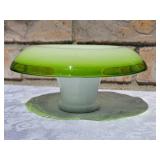 Unique Czech Bavarian Glass Mushroom Dish