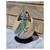 Mata Ortiz Hand Coiled Parot Pott
