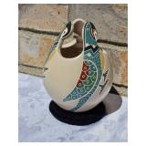 Mata Ortiz Hand Coiled Parot Pott