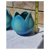 Vintage Van Briggle Blue Tulip Vases