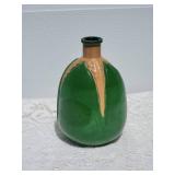 Vintage Italian Gavioli & Figli Ceramic Liquor Bottle - Green / Tan