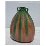 Breathtaking Belgian Studio Art Pottery - Green / Sand Drip Glaze Vase