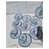 *SIGNED* Adorable Vintage Hand Painted Christmas Ceramic Service - M.A. Hadley - (15)