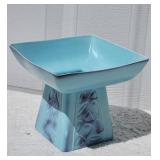 Fantastic Vintage Roselane California Pottery - Blue Square Floral Vase