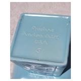 Fantastic Vintage Roselane California Pottery - Blue Square Floral Vase