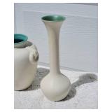 Vintage Coors Goldenn Colorado Pottery - Cream / Blue Vase Collection - (4)