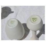 Vintage Coors Goldenn Colorado Pottery - Cream / Blue Vase Collection - (4)