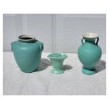 Vintage Coors Goldenn Colorado Pottery - Classical Silhhoutte Blue Vases - (3)