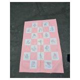 Woodland Animal Embroidery Nursery Banket (Pink)