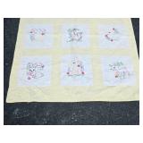 Animal Embroidery Nursery Banket (Yellow)