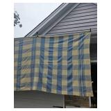 Vintage Blue Plaid Massive Wool Coverlet