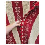 Crochet Wool Coverlet with Cross Stitch Pattern