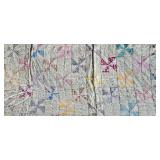 Vintage Feed Sack Pin Wheel Pattern Quilt ~ 77 x 64