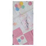 Fun Vintage Embriodered Clown Nursery Quilt