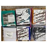 30 Open Box 3 Packs of Designs Optics By Foster Grant Reading Glasses & 2 Packs of Blue Light Reading Glasses - Have not been tested