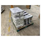 Pallet Full Of 21 Kohler ( 16 ) Adjuste & ( 5 ) Proccesso Shower Heads & 13 Kohler Slow Close Toilet Seats - Open Box Untested