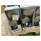 Pallet Full Of 21 Kohler ( 16 ) Adjuste & ( 5 ) Proccesso Shower Heads & 13 Kohler Slow Close Toilet Seats - Open Box Untested