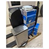 Pallet of 5 Culligan Water Coolers / Heaters, 1 Step Trash Can, & 10 14" LED Ceiling Light Fixtures - Untested Customer Returns
