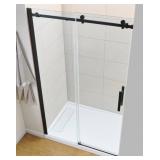 OVE Decors Kelsey Tempered Glass Shower Door - Matte Black # 1310350
