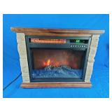 LifeSmart Small Square Faux Stone Infrared Fireplace with Remote