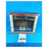 LifeSmart Small Square Faux Stone Infrared Fireplace with Remote