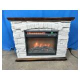 LifeSmart Large Square Faux Stone Infrared Fireplace with Remote