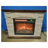LifeSmart Large Square Faux Stone Infrared Fireplace with Remote