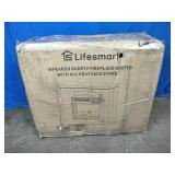 LifeSmart Large Square Faux Stone Infrared Fireplace with Remote