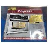 Stainless Steel MegaChef 1.83 Cu. Ft. 10-in-1 Multifunction 360-Degree Countertop Oven