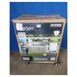 Intex PureSpa 94" x 94" x 28" Square Inflatable Bubble Massage Spa Deluxe Set - Chevron, Tan