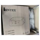 Intex PureSpa 94" x 94" x 28" Square Inflatable Bubble Massage Spa Deluxe Set - Chevron, Tan