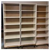 Bookshelf Storage Shelves on Wheels - QTY 3