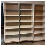 Bookshelf Storage Shelves on Wheels - QTY 3