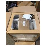 Glacier Bay 24 in. W x 21 in. D x 34 in. L Stainless Steel Laundry/Utility Sink with Faucet and Cabinet in White Customer Returns See all Pictures