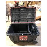 Husky 23 in. 50 Gal. Black Rolling Toolbox with Keyed Lock and Portable Hand Tool Tray Customer Returns See Pictures