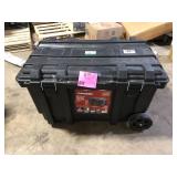 Husky 23 in. 50 Gal. Black Rolling Toolbox with Keyed Lock and Portable Hand Tool Tray Customer Returns See Pictures