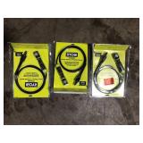 Lot of 3 RYOBI EZClean Power Cleaner 6 ft. Flexible Wand Customer Returns See Pictures