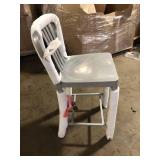Flash Furniture Silver 24 in. H Commercial Grade Metal Counter Height Stool with Footrest, Vertical Slat Back Stool for Restaurants Customer Returns See Pictures