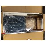 Carteret 24 in. Navy Faux Leather Counter Stool Customer Return See all Pictures