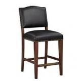 Carteret 24 in. Navy Faux Leather Counter Stool Customer Return See all Pictures