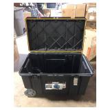 DEWALT Tough Chest 38 in. W 63 Gal. Polypropylene Rolling Tool Box Customer Return Review all pictures