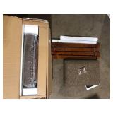 Linon Home Decor Nelson 31 in. Brown Backless Wood Bar Stool with Tweed Fabric Seat Customer Return Review all pictures