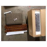 Linon Home Decor Nelson 31 in. Brown Backless Wood Bar Stool with Tweed Fabric Seat Customer Return Review all pictures