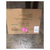 Glitzhome  Pale Grey Fabic/Leatherette Bar Stool with Tapered Metal Legs (Set of 2) Customer Return Review all pictures