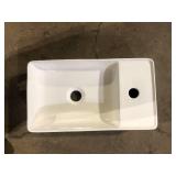 Eridanus Turner Crisp White Vitreous China Rectangular Wall-Mounted bathroom Sink with Faucet Hole Customer Return Review all pictures
