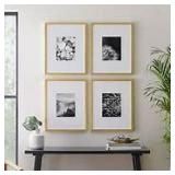 StyleWell 16" x 20" Matted to 8" x 10" Gold Gallery Wall Picture Frame (Set of 4) Customer Return Review all pictures